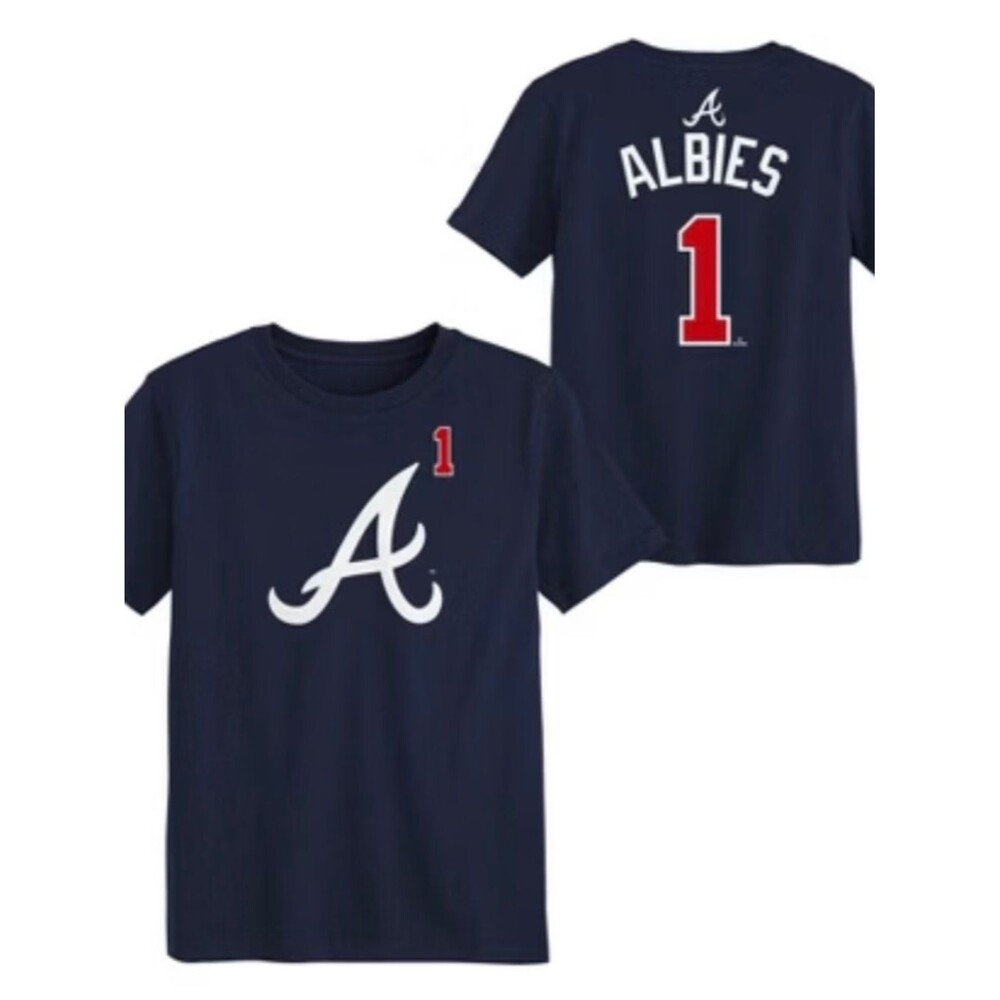 NWT Atlanta Braves Albies #1 MLB Kids T-Shirt Size L 12/14